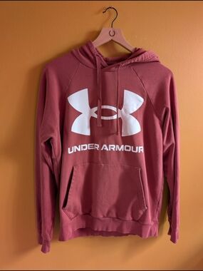 Under Armour Rust Red Hoodie with White Logo